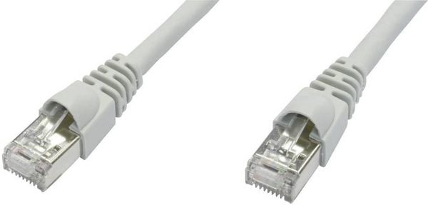Produktbild: Teleg&auml;rtner 100009115 RJ45 Patchkabel CAT 6a S/FTP 25.00 m Grau Flammwidrig, mit Rastnasenschutz, Flammwidrig, Halogenfrei, UL-zertifiziert 1 St.