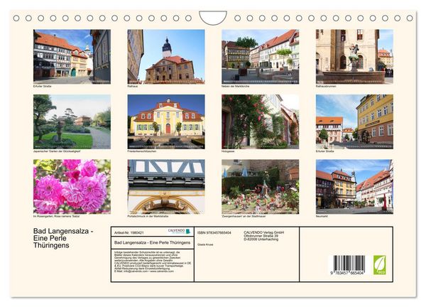 Produktbild: Bad Langensalza - Eine Perle Th&uuml;ringens (Wandkalender 2026 DIN A4 quer), CALVENDO Monatskalender