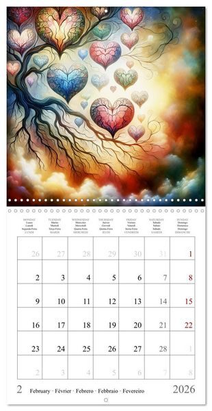 Produktbild: Branches du c&oelig;ur (Calendrier mural carr&eacute; 2026 30x30 cm) Calendrier double avec une page pour vos prises de notes