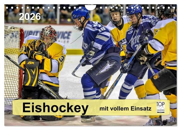 Produktbild: Mit vollem Einsatz - Eishockey (Wandkalender 2026 DIN A4 quer), CALVENDO Monatskalender