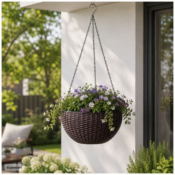 Produktbild: HTI-Living Blumenampel Nessa Rattanoptik Braun Blumenampel Nessa Rattanoptik Braun