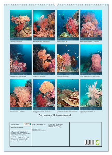 Produktbild: Farbenfrohe Unterwasserwelt (Wandkalender 2027 DIN A2 hoch), CALVENDO Monatskalender