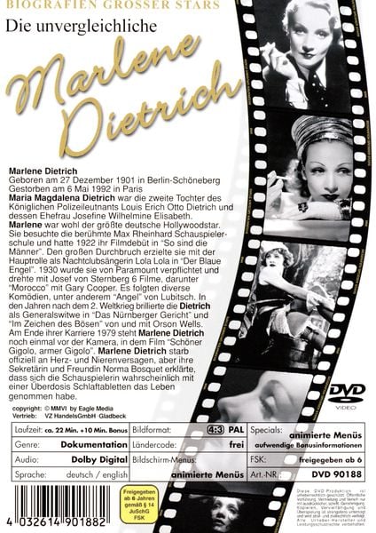 Produktbild: Marlene Dietrich - Die unvergleichliche Marlene Dietrich