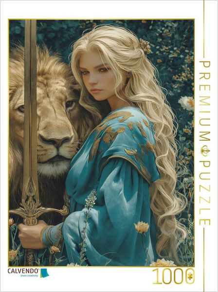 CALVENDO Puzzle Die Löwenbändigerin | 1000 Teile Lege-Größe 64x48cm Foto-Puzzle für glückliche Stunden