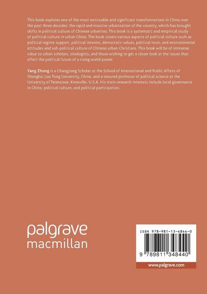Produktbild: Political Culture and Participation in Urban China