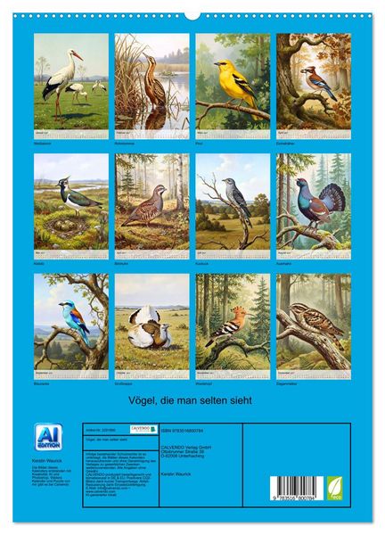Produktbild: V&ouml;gel, die man selten sieht (hochwertiger Premium Wandkalender 2027 DIN A2 hoch), Kunstdruck in Hochglanz