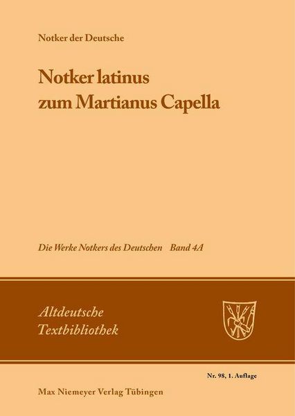 Produktbild: 'Notker latinus' zum Martianus Capella