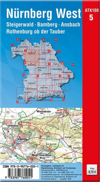 Produktbild: ATK100-5 N&uuml;rnberg West (Amtliche Topographische Karte 1:100000)