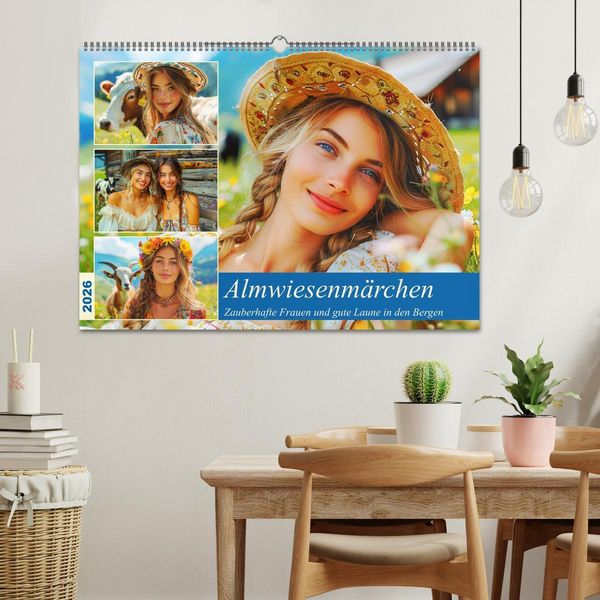 Produktbild: Almwiesenm&auml;rchen. Zauberhafte Frauen und gute Laune in den Bergen (Wandkalender 2026 DIN A2 quer), CALVENDO Monatskalender