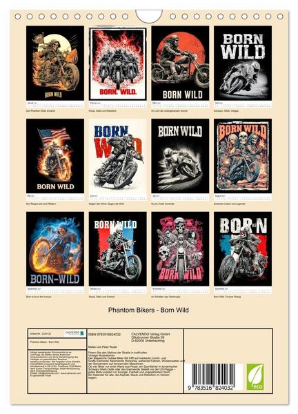 Produktbild: Phantom Bikers - Born Wild (Wandkalender 2027 DIN A4 hoch), CALVENDO Monatskalender