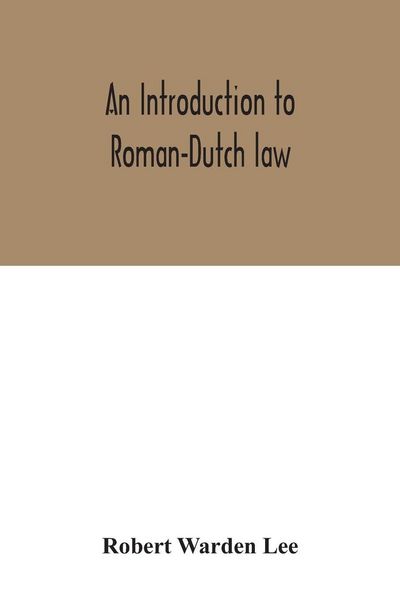 Produktbild: An introduction to Roman-Dutch law