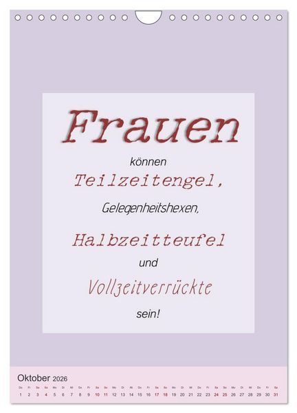 Produktbild: Was Mann &uuml;ber Frau wissen sollte und umgekehrt ... (Wandkalender 2026 DIN A4 hoch), CALVENDO Monatskalender