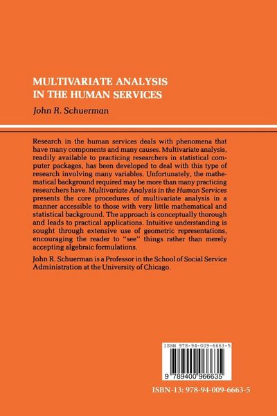 Produktbild: Multivariate Analysis in the Human Services