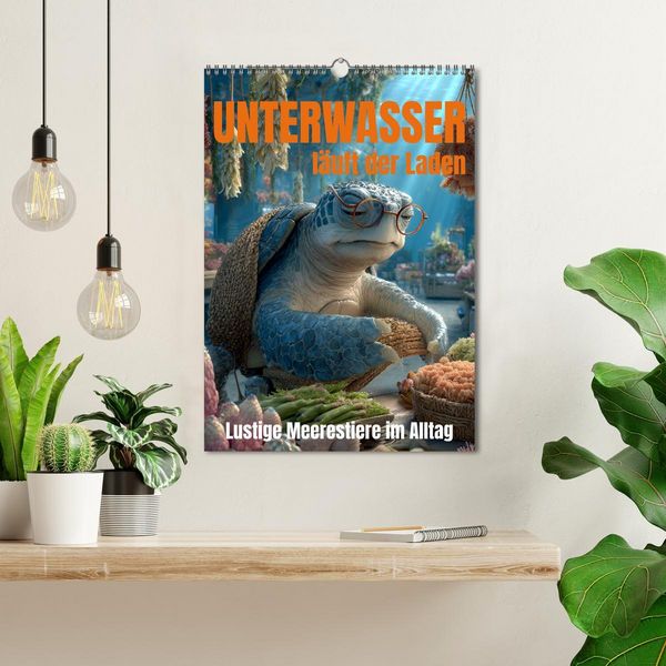 Produktbild: UNTERWASSER l&auml;uft der Laden - lustige Meerestiere im Alltag (Wandkalender 2026 DIN A3 hoch), CALVENDO Monatskalender