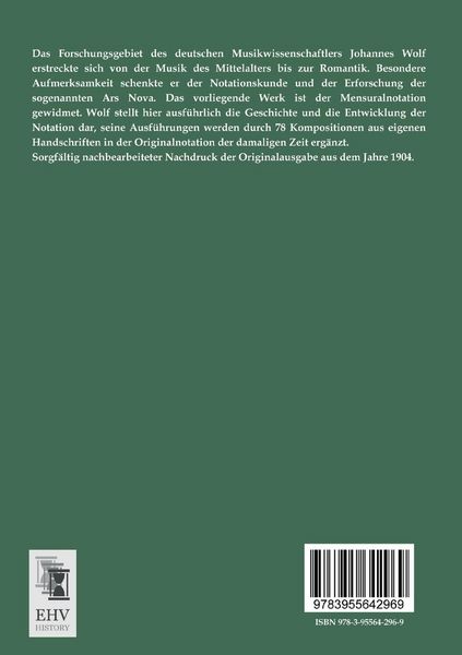Produktbild: Geschichte der Mensuralnotation von 1240 - 1460