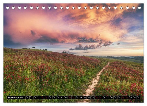 Produktbild: DIE TOSKANA IM FR&Uuml;HLING (Tischkalender 2026 DIN A5 quer), CALVENDO Monatskalender