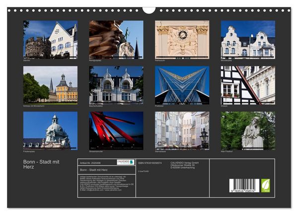 Produktbild: Bonn - Stadt mit Herz (Wandkalender 2026 DIN A3 quer), CALVENDO Monatskalender