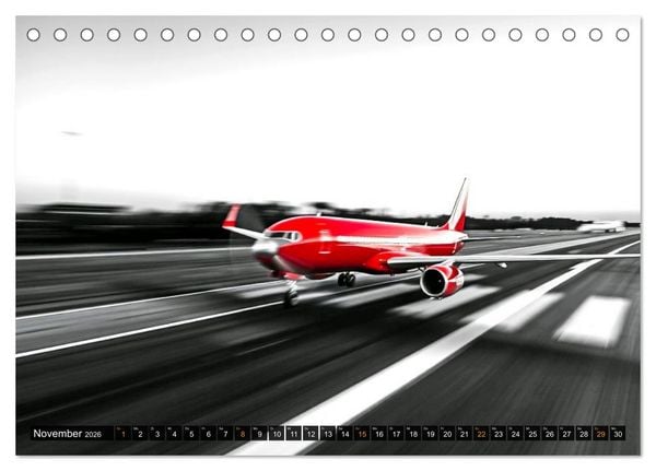 Produktbild: BLITZschnell - Z&uuml;ge und Flugzeuge in Bewegung - Color-Key (Tischkalender 2026 DIN A5 quer), CALVENDO Monatskalender