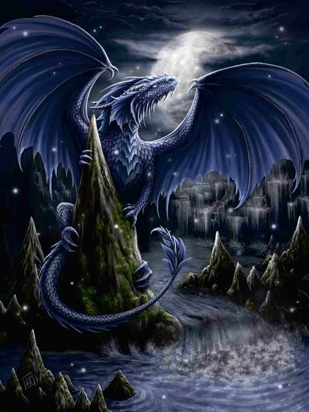 Produktbild: Erwachsenenpuzzle 1500 Teile - Der Schwarzblaue Drache