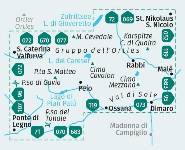 Produktbild: KOMPASS Wanderkarte 095 Peio e Rabbi, Val di Sole 1:25.000