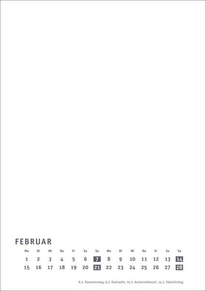 Produktbild: Premium-Bastelkalender wei&szlig; A4 2027