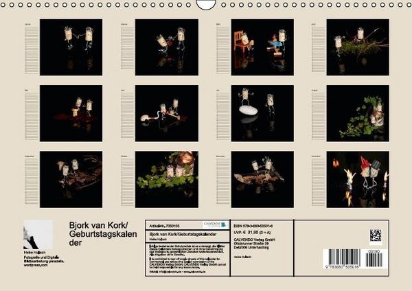Produktbild: Bjork van Kork / Geburtstagskalender (Wandkalender immerw&auml;hrend DIN A3 quer)