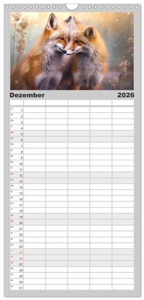 Produktbild: Familienplaner 2026 - Unzertennlich mit 5 Spalten (Wandkalender, 21 x 45 cm) CALVENDO