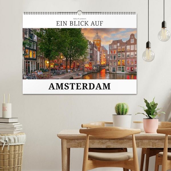 Produktbild: Ein Blick auf Amsterdam in Farbe (Wandkalender 2027 DIN A2 quer), CALVENDO Monatskalender