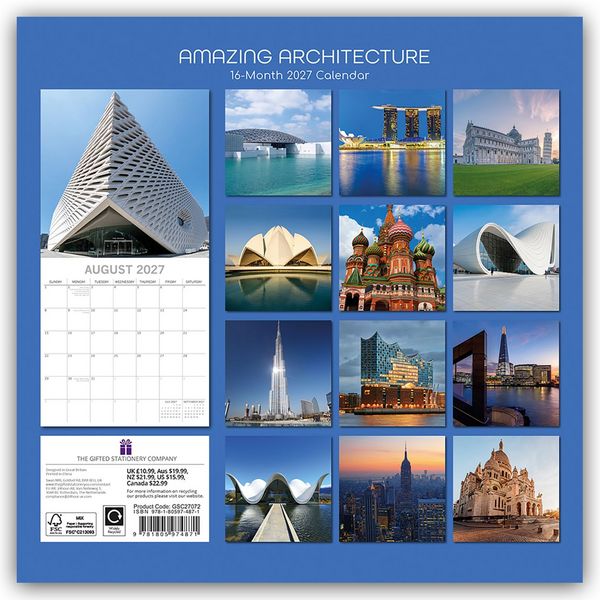 Produktbild: Amazing Architecture &ndash; Atemberaubende Architektur 2027 &ndash; 16-Monatskalender