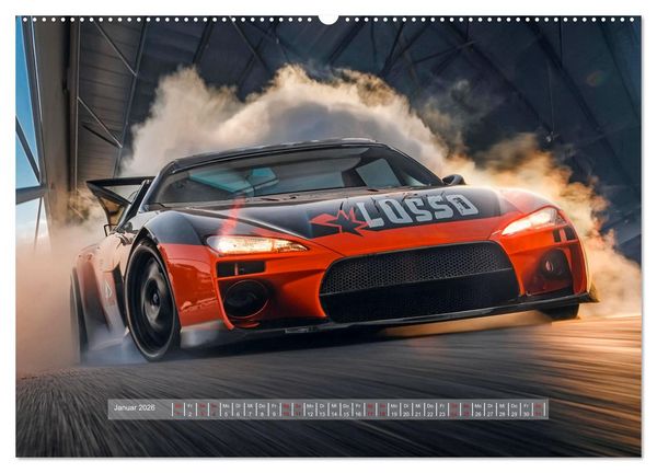 Produktbild: Fantasievolle Rennautos - Im Rausch der Geschwindigkeit (Wandkalender 2026 DIN A2 quer), CALVENDO Monatskalender