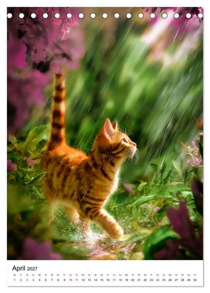 Produktbild: Feuer auf vier Pfoten - Die sch&ouml;nsten roten Katzen (Tischkalender 2027 DIN A5 hoch), CALVENDO Monatskalender