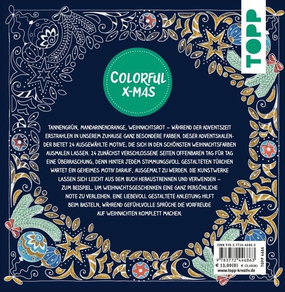 Produktbild: Colorful Christmas - Der goldene Adventskalender zum Ausmalen