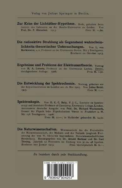 Produktbild: Die Atomionen Chemischer Elemente und Ihre Kanalstrahlen-Spektra