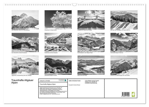 Produktbild: Traumhafte Allg&auml;uer Alpen (Wandkalender 2027 DIN A2 quer), CALVENDO Monatskalender