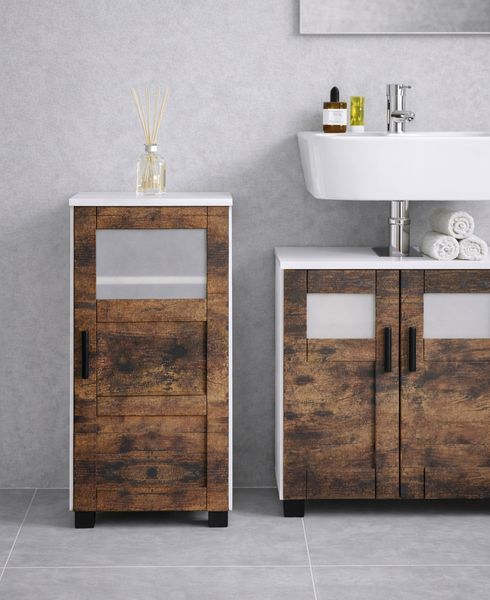 Produktbild: Holz Badschrank Midischrank Nilari 70 x 38 x 28 cm