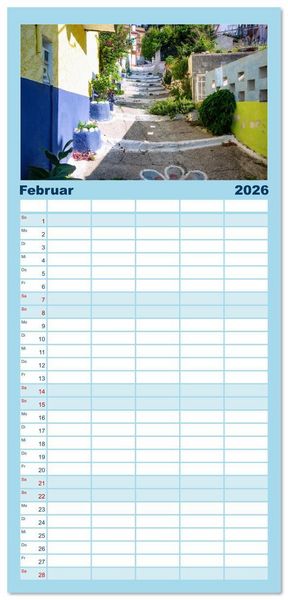 Produktbild: Familienplaner 2026 - Samos. Griechische Inselsch&ouml;nheit mit 5 Spalten (Wandkalender, 21 x 45 cm) CALVENDO