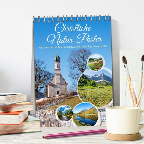 Produktbild: Christliche Natur-Poster 2026 (Tischkalender 2026 DIN A5 hoch), CALVENDO Monatskalender