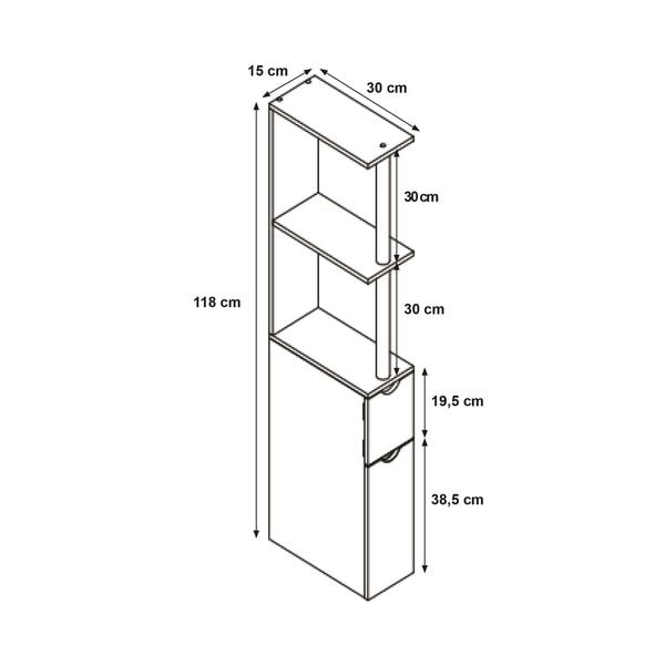 Produktbild: HTI-Living Raumteilerregal 118 cm Thekla Eiche