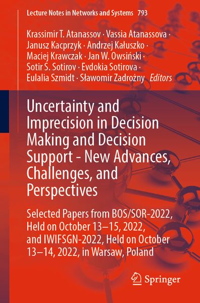 Produktbild: Uncertainty and Imprecision in Decision Making and Decision Support - New Advances, Challenges, and Perspectives