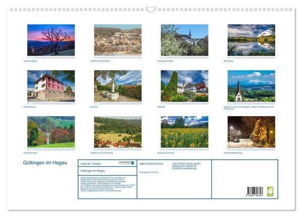 Produktbild: G&uuml;ttingen im Hegau (Wandkalender 2026 DIN A2 quer), CALVENDO Monatskalender