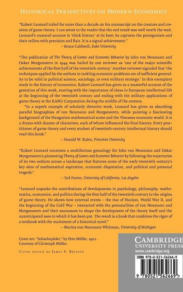 Produktbild: Von Neumann, Morgenstern, and the Creation of Game Theory