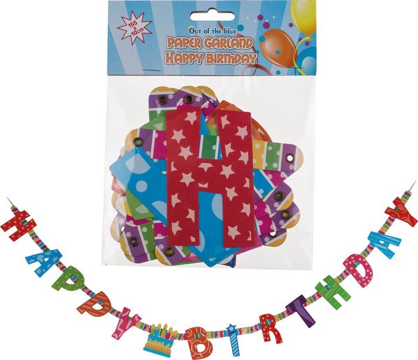 Produktbild: OUT OF THE BLUE Text-Girlande Happy Birthday Torte