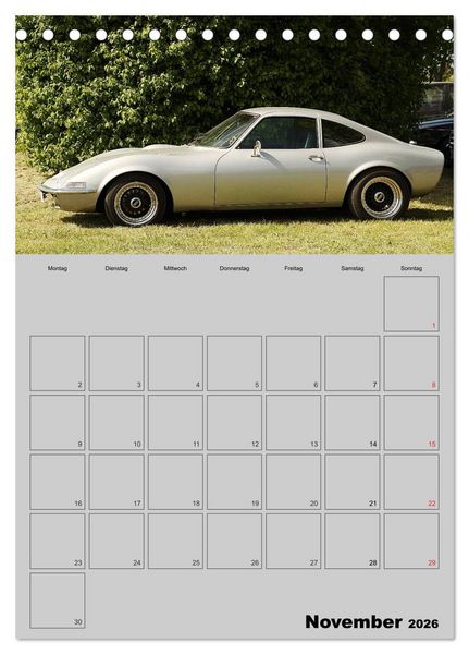 Produktbild: Opel GT Terminplaner (Tischkalender 2026 DIN A5 hoch), CALVENDO Monatskalender