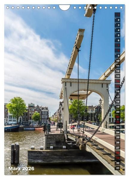 Produktbild: AMSTERDAM Charmantes Stadtherz (Wandkalender 2026 DIN A4 hoch), CALVENDO Monatskalender