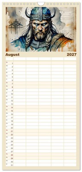 Produktbild: Familienplaner 2027 - Legend&auml;re Ikonen der Geschichte mit 5 Spalten (Wandkalender, 21 x 45 cm) CALVENDO