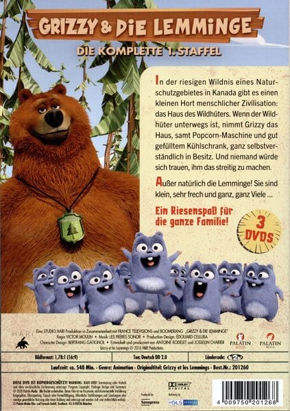 Produktbild: Grizzy & Die Lemminge - Die komplette Staffel 1 (78 Episoden) [3 DVDs]