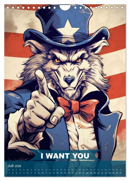 Produktbild: I want you im tierischen Design (Wandkalender 2026 DIN A4 hoch), CALVENDO Monatskalender
