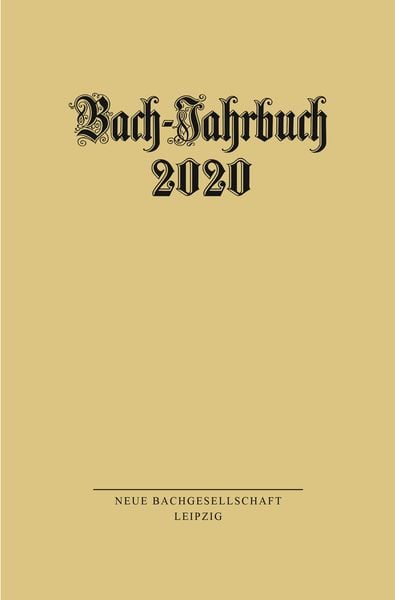 Produktbild: Bach-Jahrbuch 2020