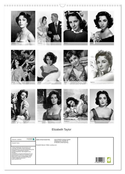 Produktbild: Elizabeth Taylor (Wandkalender 2026 DIN A2 hoch), CALVENDO Monatskalender