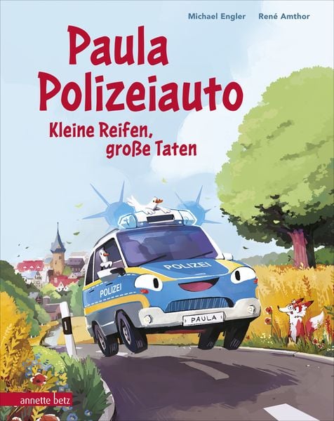 Paula Polizeiauto - Kleine Reifen, große Taten: Abenteuer-Bilderbuch ab 4 Jahren mit sprechenden Autos, Gebundene Ausgabe von Michael Engler, Annette